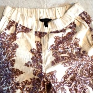 Sequin linen pants